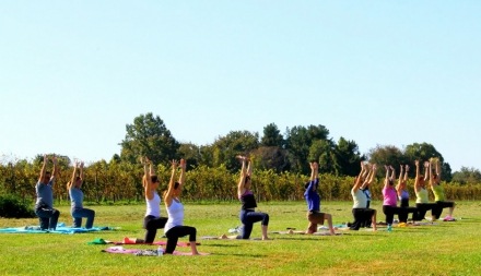 Yoga_grand-forks-greenway People doing Yoga on Grand Forks Greenway
