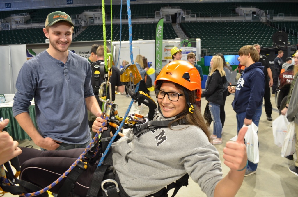 Girl and Employer at Northern Valley Career Expo in Grand Forks with Grand Forks School