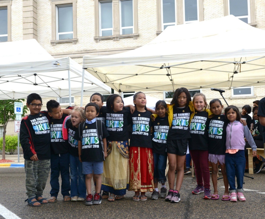 Kids At Cultural Activity Summer Performing Arts at World Refugee Day in Grand Forks North Dakota