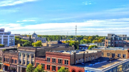 Overview of Downtown Grand Forks North Dakota Buildings and Architecture