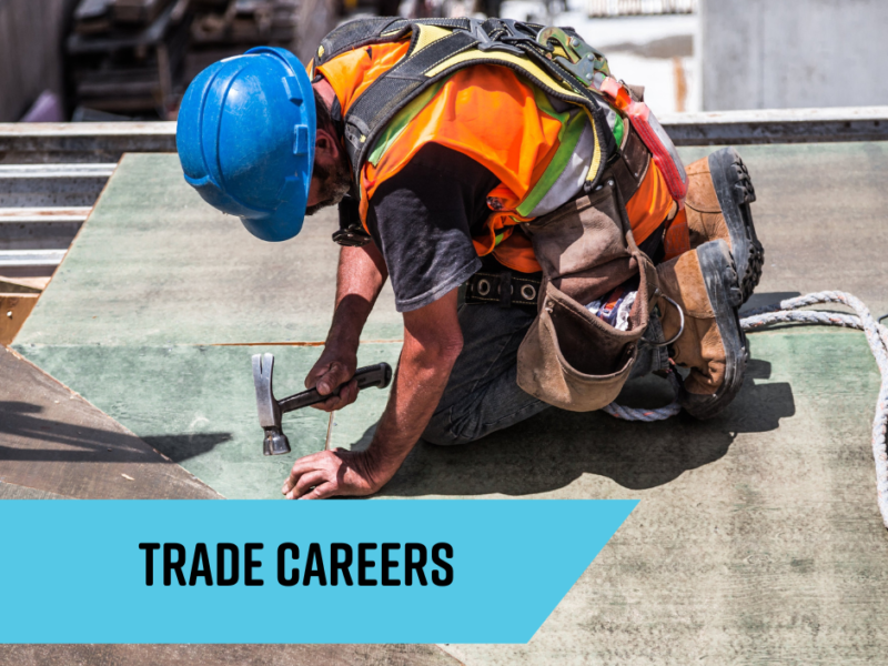 Trade Careers in Grand Forks Construction worker uses hammer and other tools in Grand Forks, ND