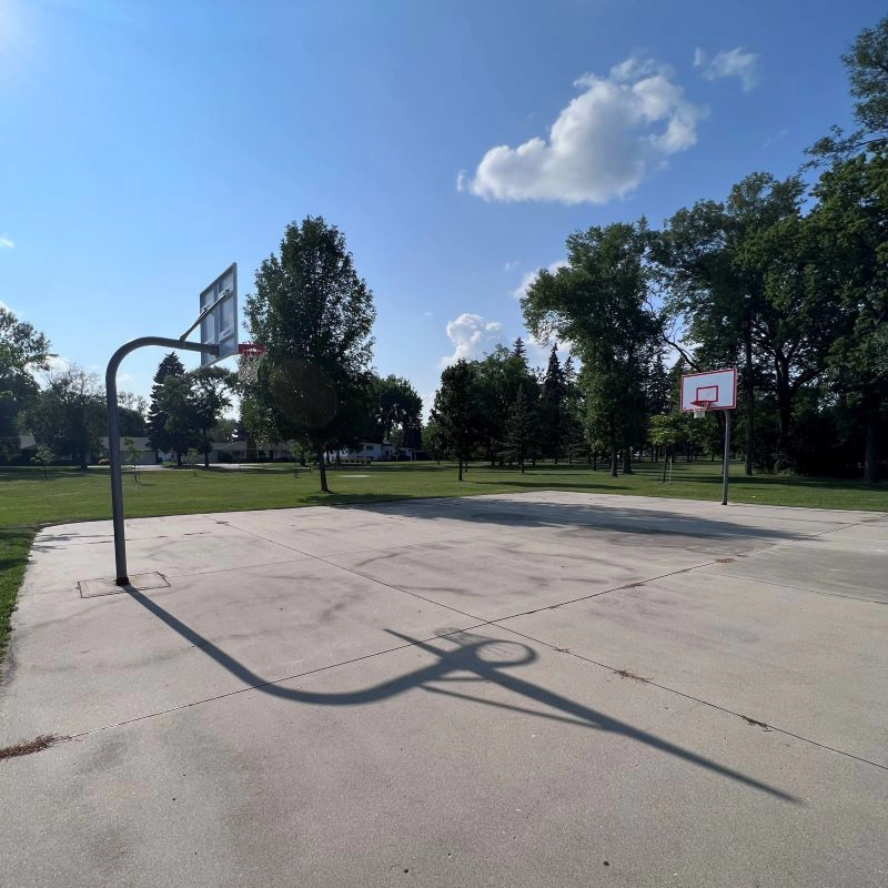 elks-park-court Basketball court in Elks Park Grand Forks.