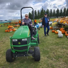 tractor-pumpkin-patch Tractor at Halloween fall pumpkin patch in Grand Forks.