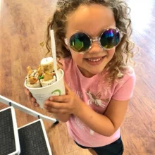 ice-cream-grand-forks-brae-feature Brae holding Ice Cream from Tea and Crepe in Grand Forks.