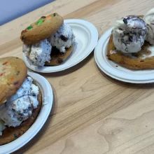 ice-cream-grand-forks-insomnia Ice cream in Grand Forks. Ice cream cookie sandwiches at Insomnia.