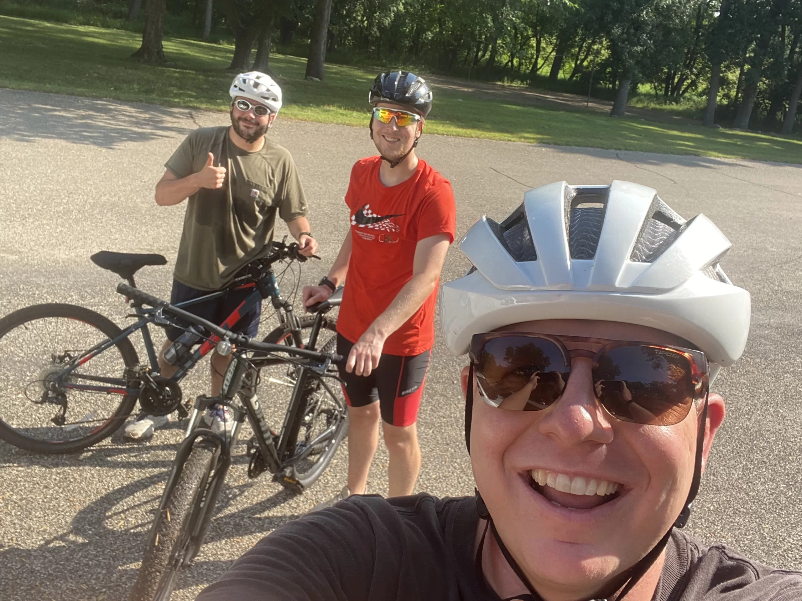 biking-at-turtle-river-state-park Paul and friends biking at Turtle River State park in the Grand Forks Region.