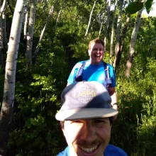 marcus-and-paul-trail-running Marcus and Paul trail running at Turtle River State Park.