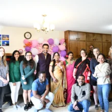 international-students-in-grand-forks-hosting International students in Grand Forks at baby shower in Grand Forks.
