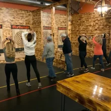 Group Axe Throwing Image Image of a group axe throwing downtown grand forks.