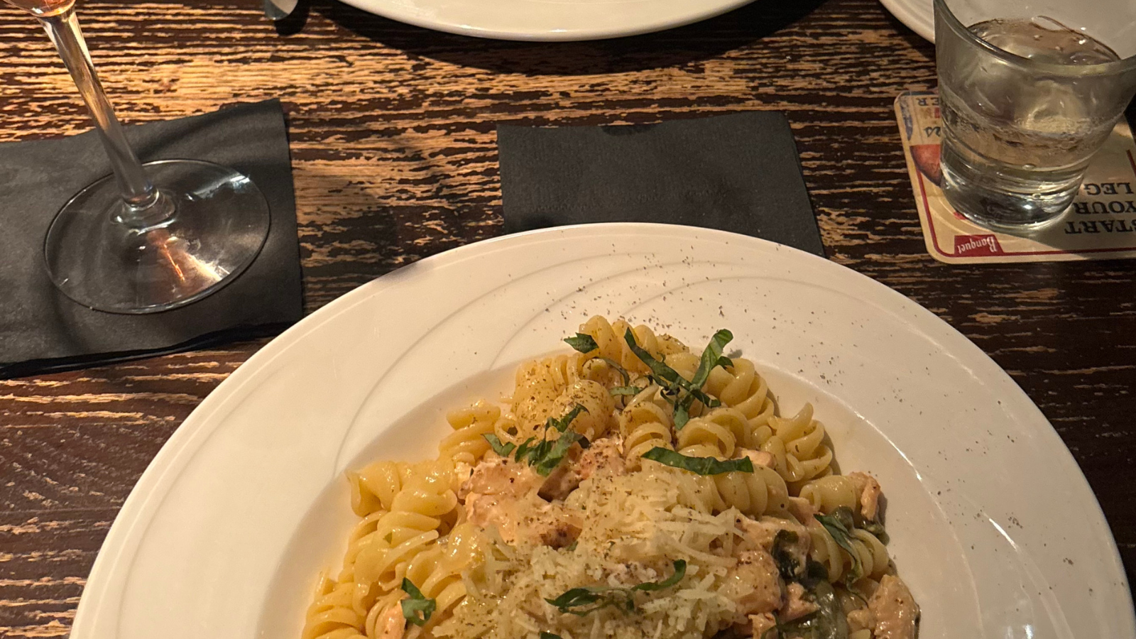 Toasted Frog Dinner! A picture of a delicious looking pasta at toasted frog!