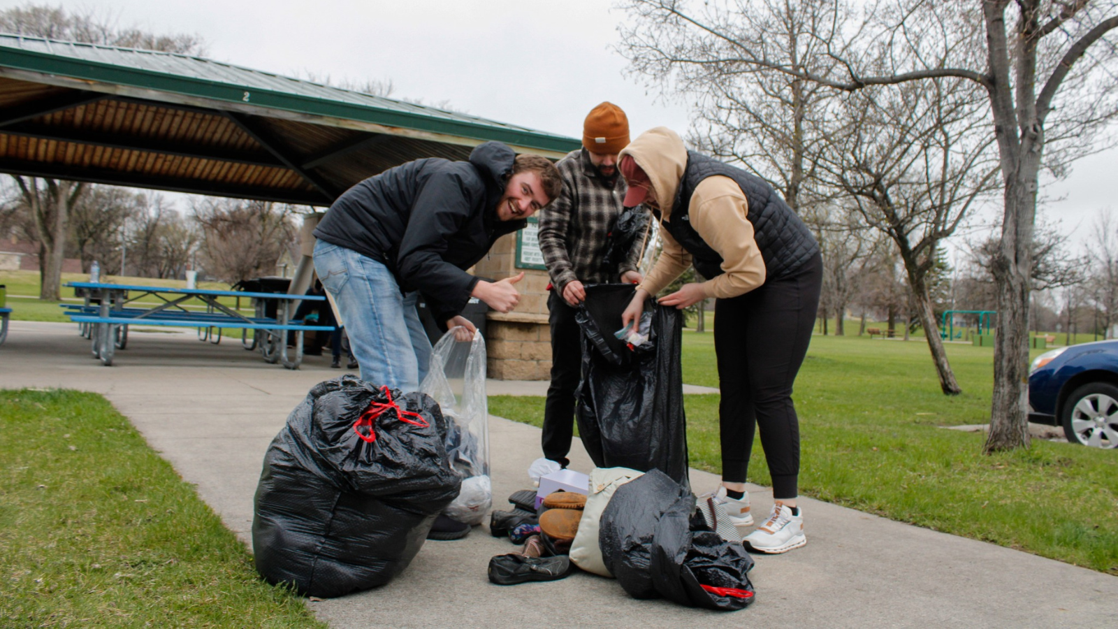 Cleaning in Spring Together GGFYP members cleaning around the park!