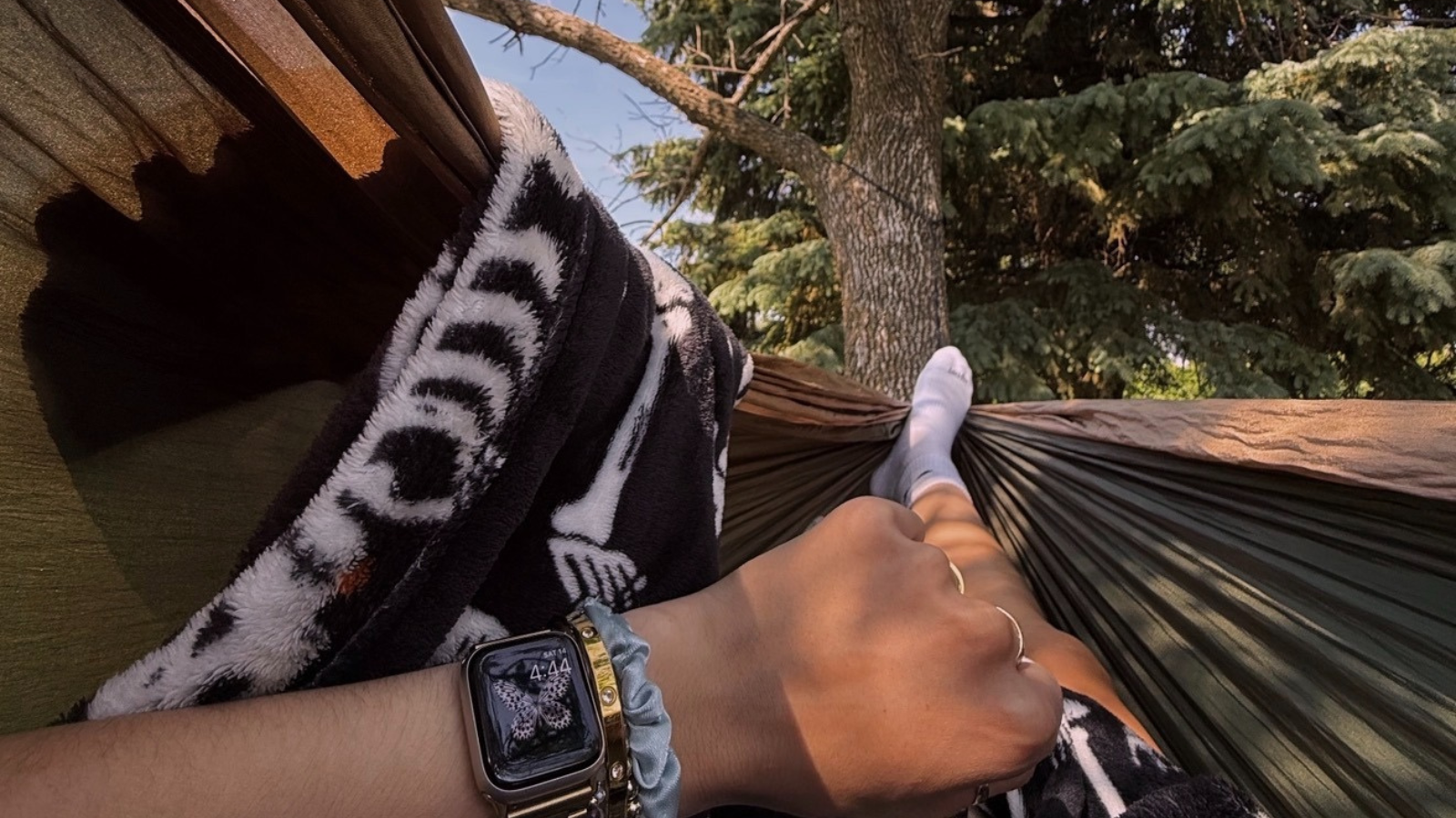 Hammocking in a Grand Forks park in the evening time!