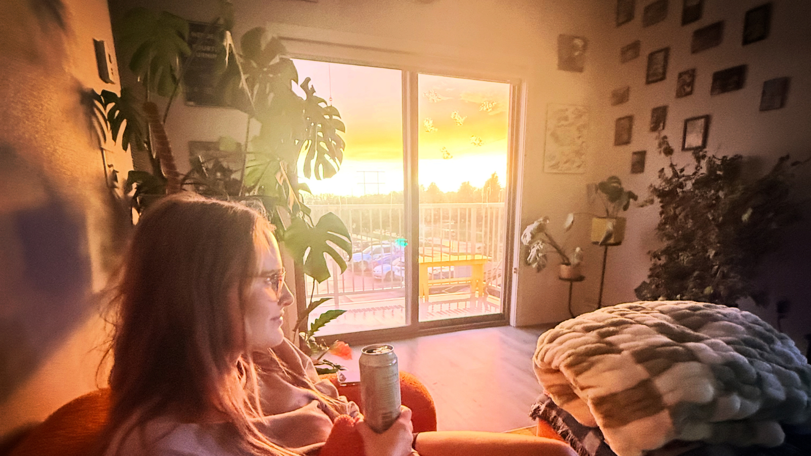 Sunset view out of an apartment in Grand Forks!