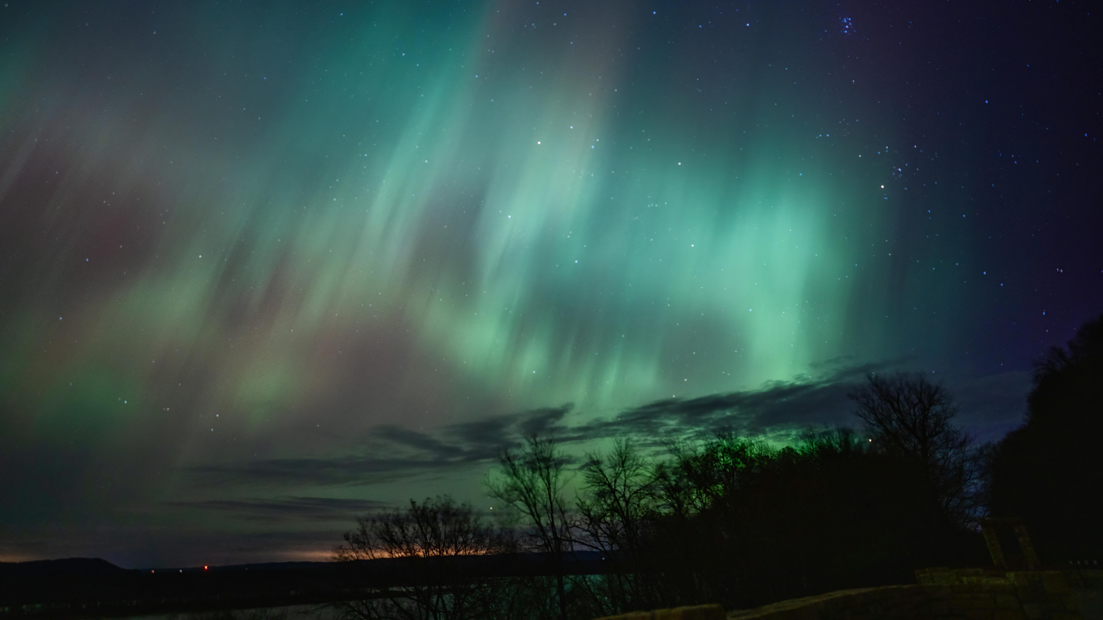 Northern Lights Green and Blue Green and blue northern lights shine across a field in the red river valley