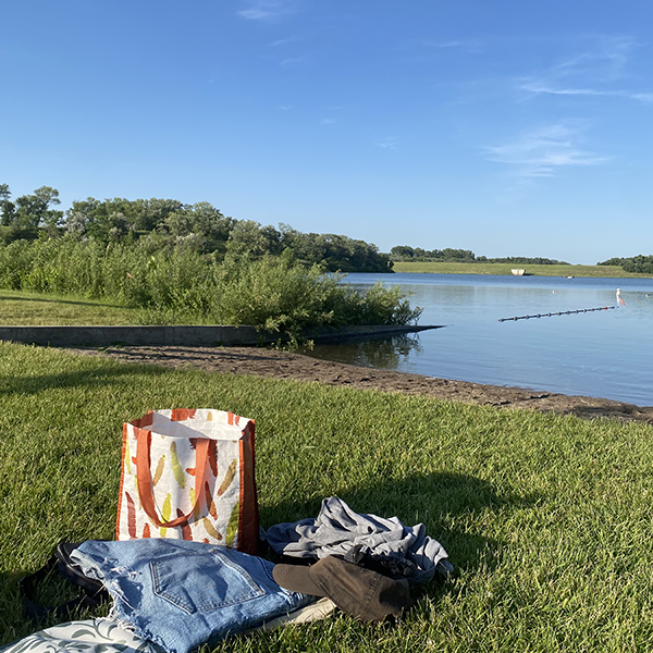 Larimore Dam on a Sunday cloudless day