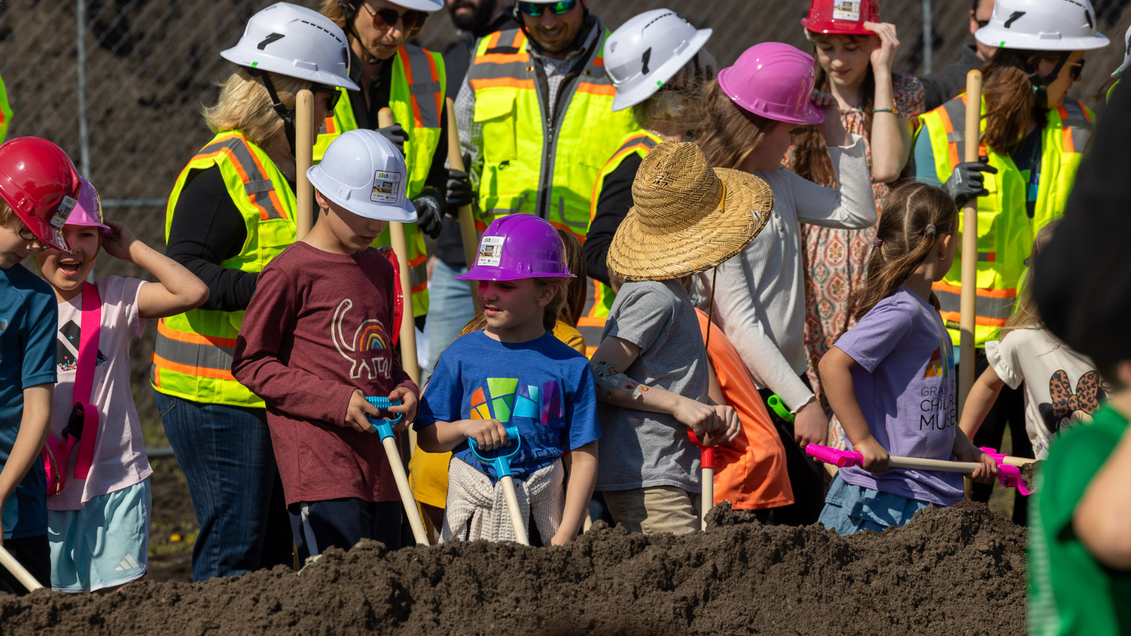 During the groundbreaking event, they had children help do the ceremonial dig!