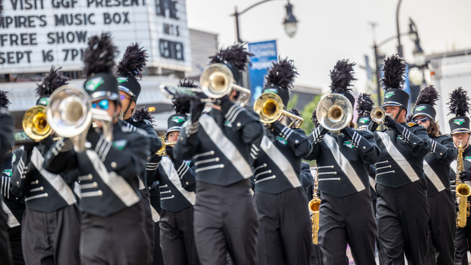 Potato Bowl Parade Photo The UND band comes through the Potato Bowl Parade